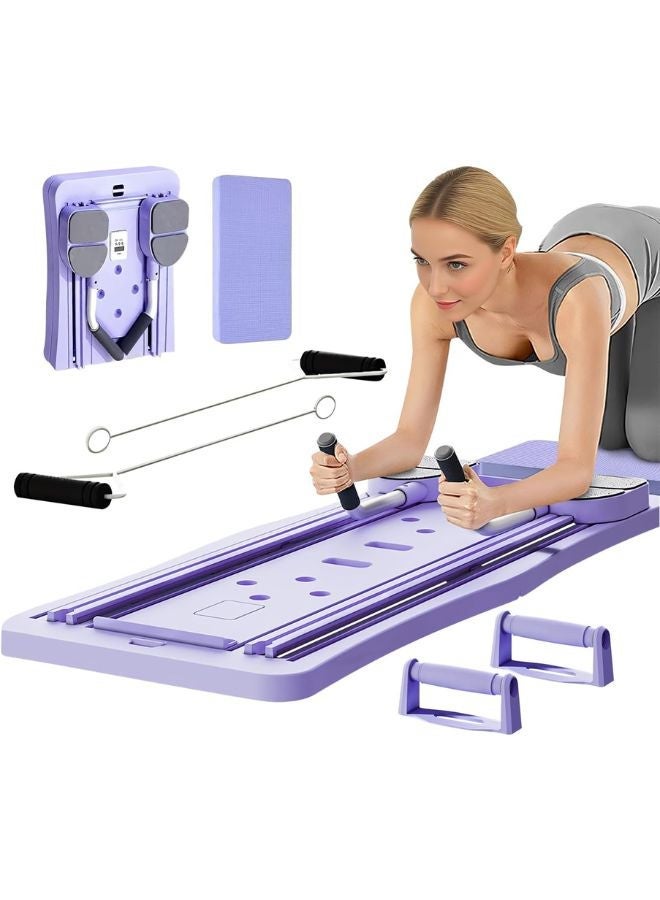 MAAS Pilates Board - Pilates Reformer Set, Multi-Purpose Foldable Pilates Reformer Board for Home, 5 in 1 Pilates Sliding Board (Purple) - Image 3